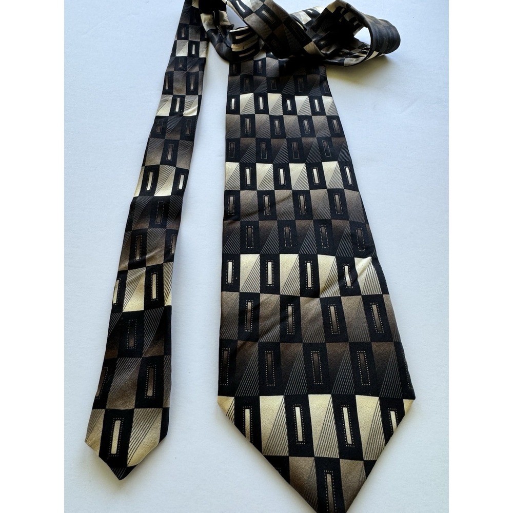 georgio brutini tie Handmade Italian Silk Mens Necktie Gold& Brown